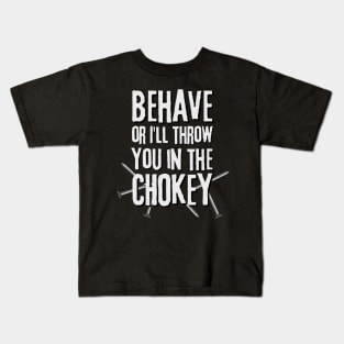 Chokey v white text Kids T-Shirt